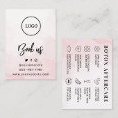 Carte de suivi Botox Pink Gold Custom Logo (Devant / Derrière)