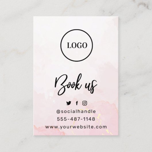 Carte de suivi Botox Pink Gold Custom Logo (Devant)