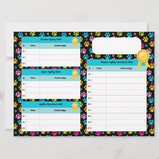 Carte de suivi du titre principal de l'agilité sta (Devant)