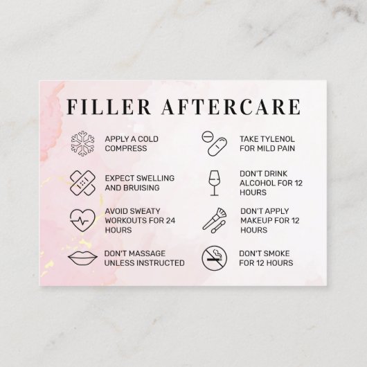 Carte de suivi Pink Gold Custom Logo Filler (Dos)