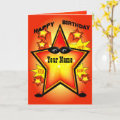 Carte de Superhero Star Joyeuse Birthday (Fleur jaune)