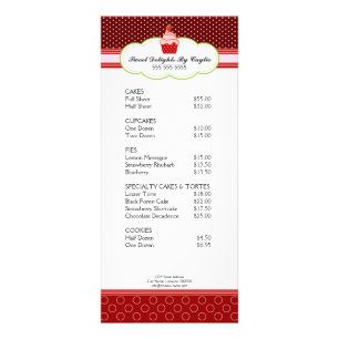 Carte de support de boulangerie de petit gâteau de