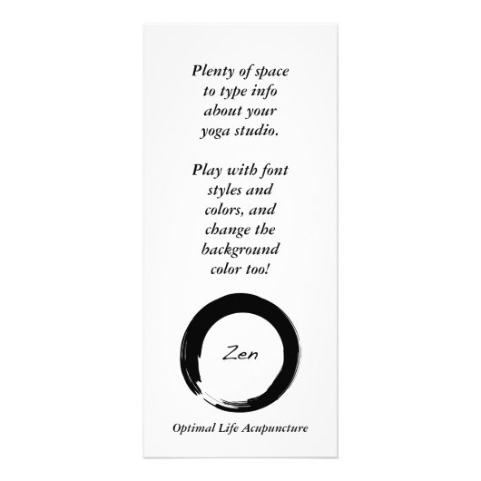 Carte de support de symbole de zen (Devant)