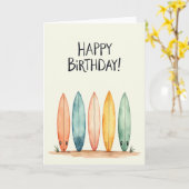 Carte de surf à l'aquarelle douce (Fleur jaune)