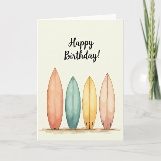 Carte de surf joyeuse (Devant)