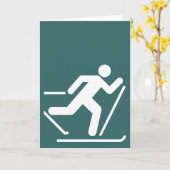 Carte de symbole de ski de fond (Fleur jaune)