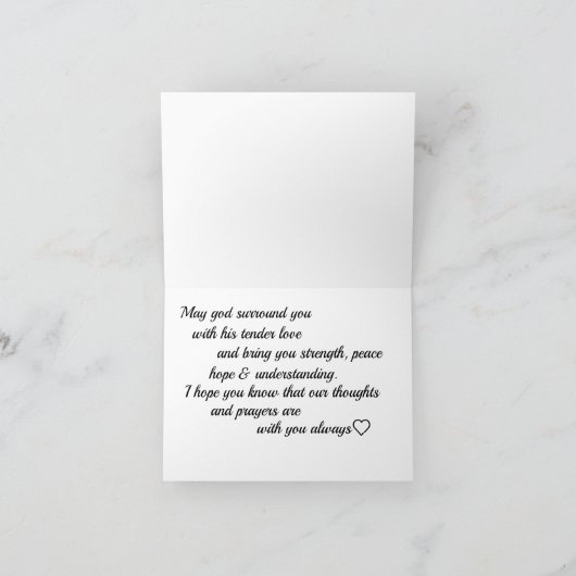 Carte de sympathie ange (Intérieur)