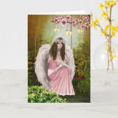 Carte de Sympathie Angel rose (Fleur jaune)