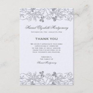 Carte de sympathie aux bordures florales