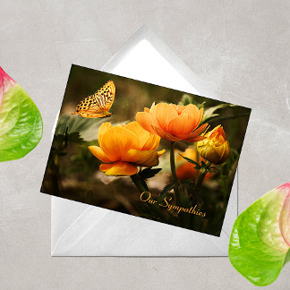 Carte de sympathie aux papillons floraux
