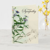 Carte de sympathie avec la musique et les fleurs (Fleur jaune)