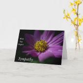 Carte de sympathie avec une fleur violette (Fleur jaune)