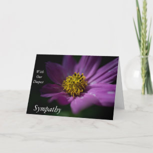 Carte de sympathie avec une fleur violette