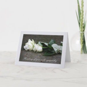 carte de sympathie blanche rose