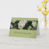 carte de sympathie blanche rose (Fleur jaune)
