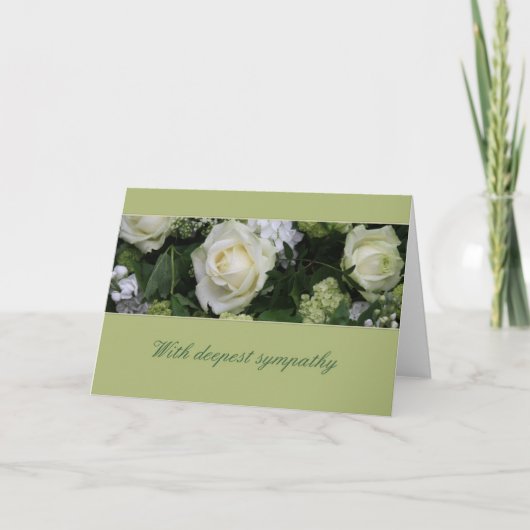 carte de sympathie blanche rose (Devant)