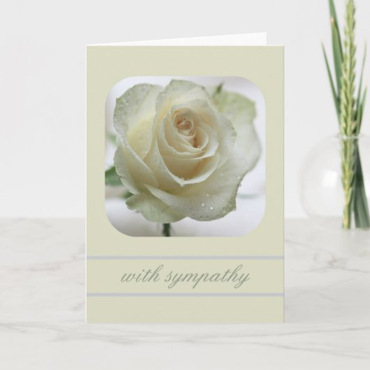 carte de sympathie blanche rose (Devant)
