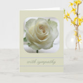 carte de sympathie blanche rose (Fleur jaune)