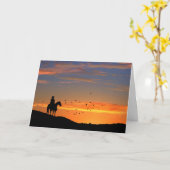 Carte de sympathie Cheval Cowboy (Fleur jaune)