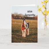 Carte de sympathie Cheval de travail de peinture (Fleur jaune)