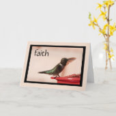 Carte de sympathie : Colibri avec verset sur la ca (Fleur jaune)