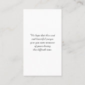 Carte de Sympathie commémorative élégante (Dos)