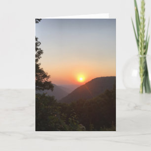 carte de sympathie coucher de soleil montagne
