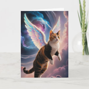 Carte de sympathie d'ange de chat calicot mignon