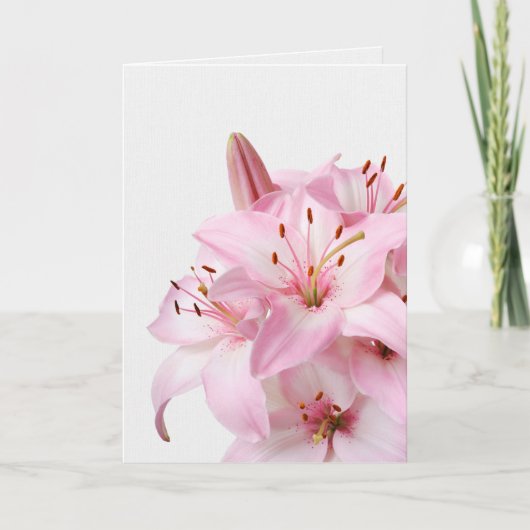 Carte de Sympathie de Bouquet Rose Lily (Devant)