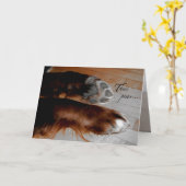 Carte de sympathie de chien (Fleur jaune)