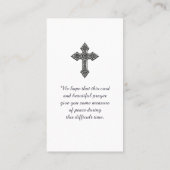 Carte de Sympathie de la photo commémorative funér (Dos)