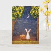 Carte de sympathie de lapin (Fleur jaune)