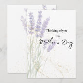 Carte de sympathie de lavande d'aquarelle pour la (Devant / Derrière)
