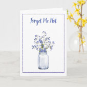 Carte de sympathie de myosotis de pot de maçon (Fleur jaune)