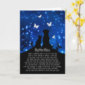 Carte de sympathie de papillons avec le chien et (Fleur jaune)