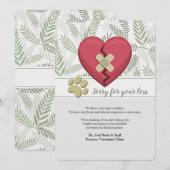 Carte de sympathie de perte d'animal familier du (Devant / Derrière)