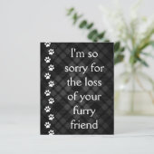 carte de sympathie de perte de animal de compagnie (Debout devant)