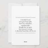 carte de sympathie de perte de animal de compagnie (Dos)