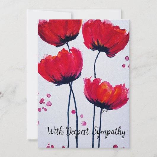 Carte de Sympathie de Poppy Love Flat (Devant)