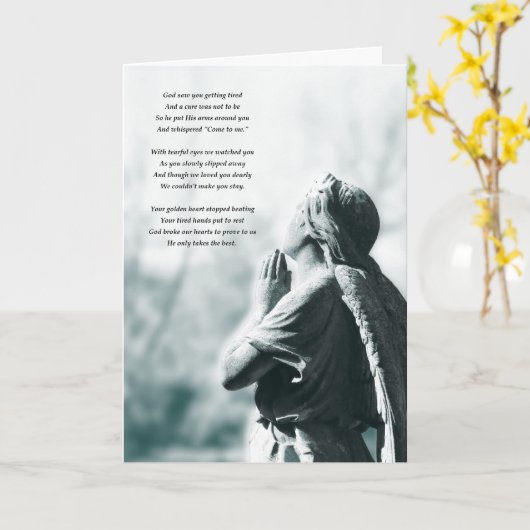 carte de sympathie de prière d'ange (Fleur jaune)