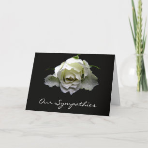 Carte de sympathie de rose blanc