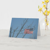 Carte de sympathie «Drapeau américain avec des bra (Fleur jaune)