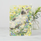 Carte de sympathie du chat siamois (Debout devant)