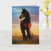 Carte de sympathie du cheval (Fleur jaune)