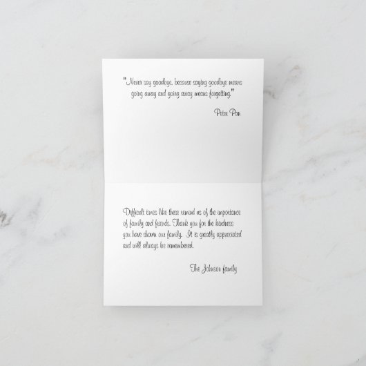 Carte de sympathie du Merci (Intérieur)