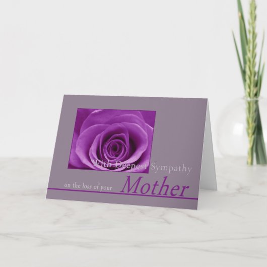 Carte de sympathie du Rose de la perte de mère (Devant)
