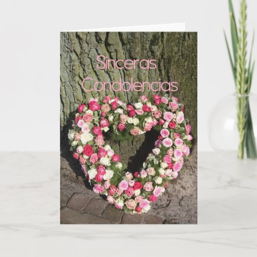 Carte de sympathie espagnole Sinceras Condolencias (Devant)