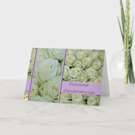 Carte de sympathie espagnole Sinceras Condolencias (Devant)