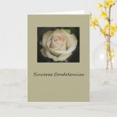 Carte de sympathie espagnole Sinceras Condolencias (Fleur jaune)