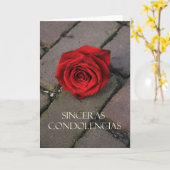 Carte de sympathie espagnole Sinceras Condolencias (Fleur jaune)